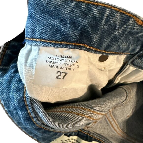 OFF-WHITE Diag Roses 5 Pocket Womens Skinny Jeans Size 27 - Picture 7 of 8